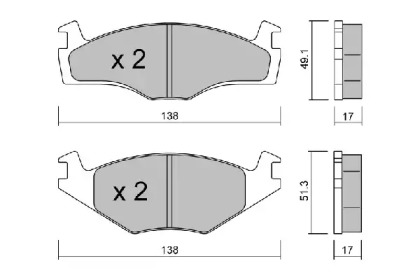 Комплект тормозных колодок AISIN BPVW-1036